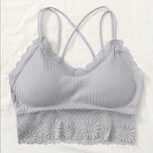 Grey Floral Bralette✨